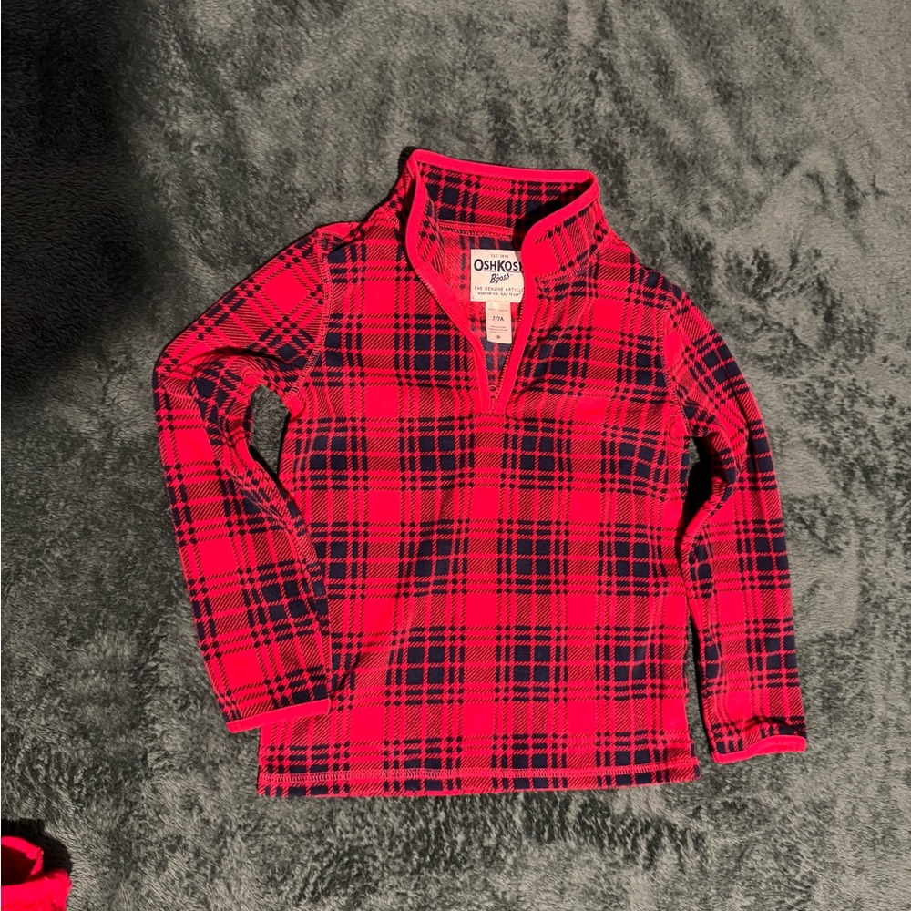 OshKosh B'gosh Red and Black Plaid Sweater